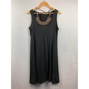 JohnPaulRichard Womens Large Black Sleeveless Dress With Beaded Neckline